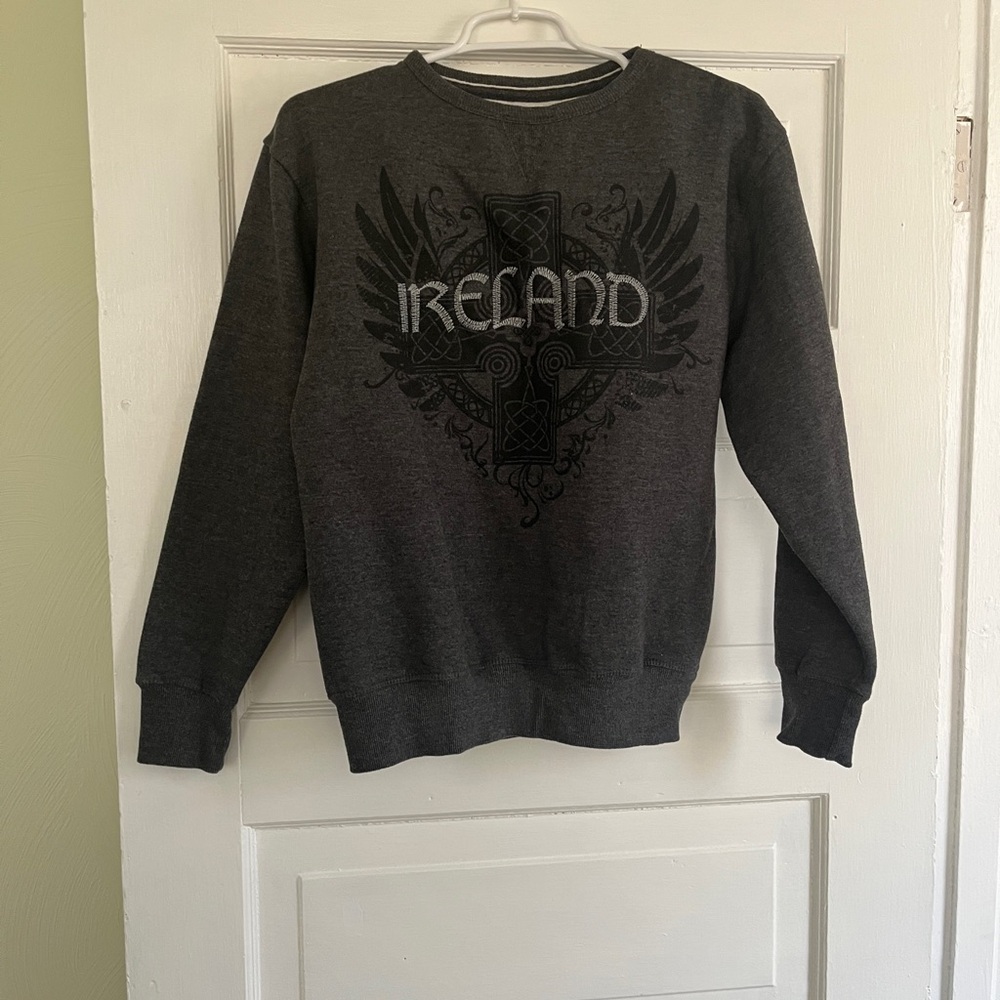 Advance Apparels Gray Ireland Graphic Sweatshirt